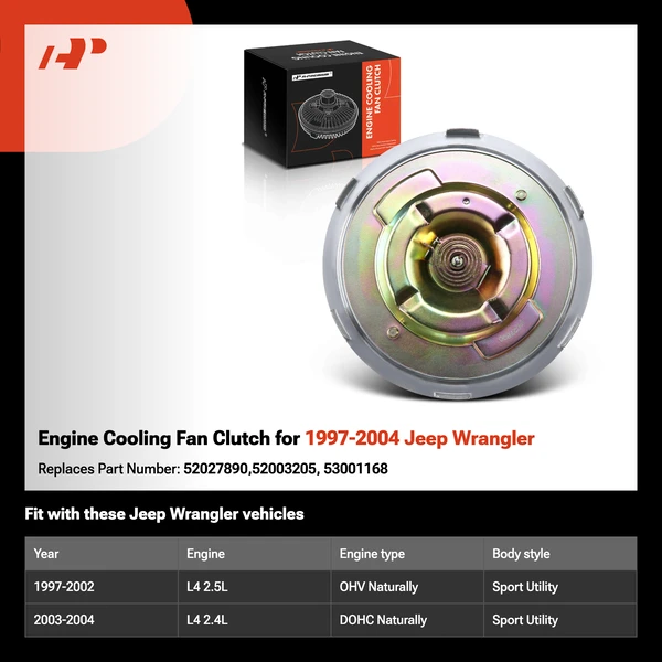 Engine Cooling Fan Clutch for 1997-2004 Jeep Wrangler