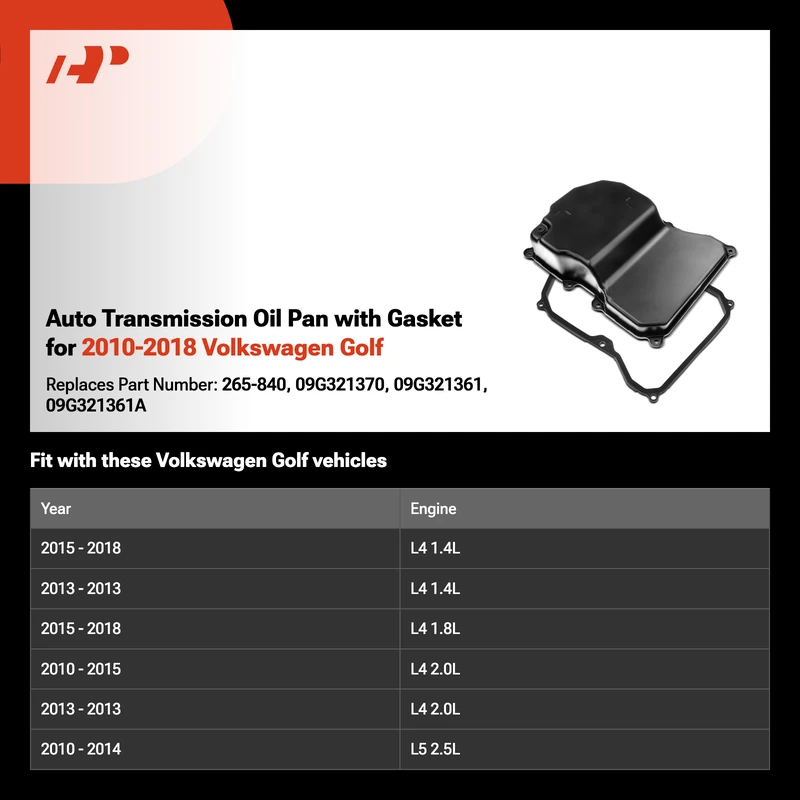 Auto Transmission Oil Pan with Gasket for 2010-2018 Volkswagen Golf