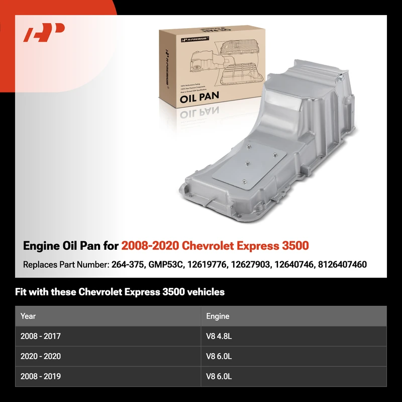 Engine Oil Pan for 2008-2020 Chevrolet Express 3500