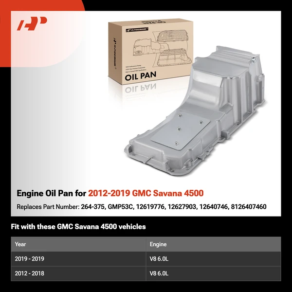 Engine Oil Pan for 2012-2019 GMC Savana 4500