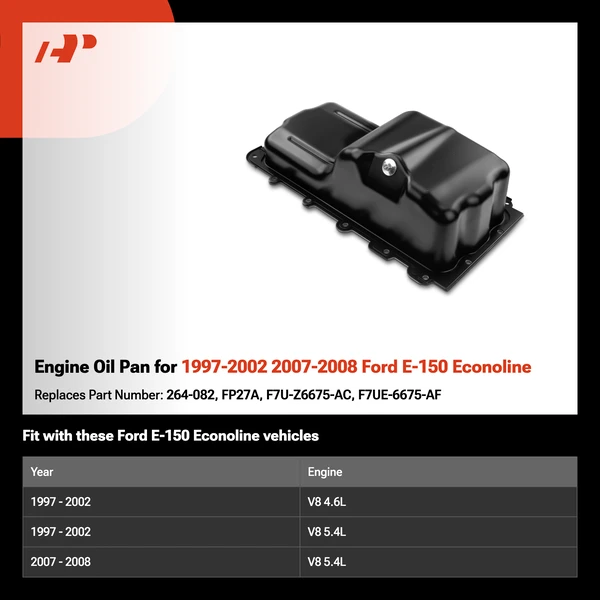 Engine Oil Pan for 1997-2002 2007-2008 Ford E-150 Econoline
