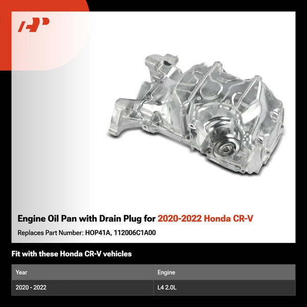 Engine Oil Pan with Drain Plug for 2020-2022 Honda CR-V