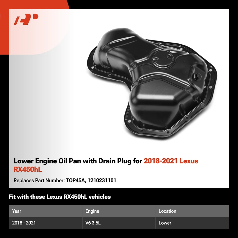 Lower Engine Oil Pan with Drain Plug for 2018-2021 Lexus RX450hL