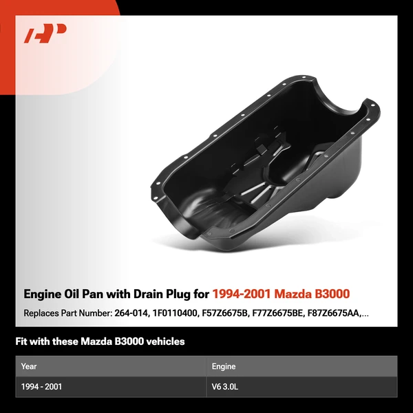 Engine Oil Pan with Drain Plug for 1994-2001 Mazda B3000
