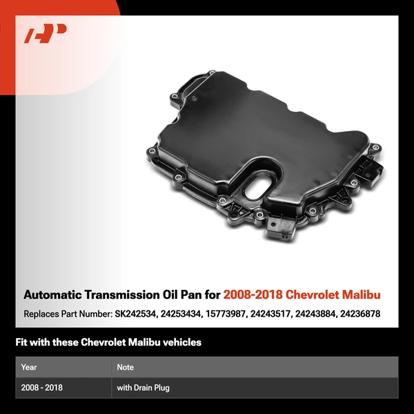 Automatic Transmission Oil Pan for 2008-2018 Chevrolet Malibu