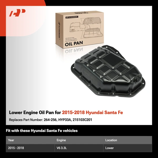Lower Engine Oil Pan for 2015-2018 Hyundai Santa Fe