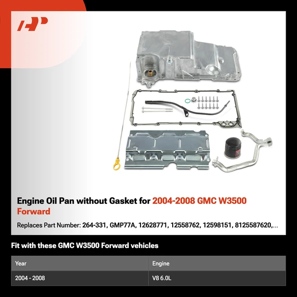 Engine Oil Pan without Gasket for 2004-2008 GMC W3500 Forward