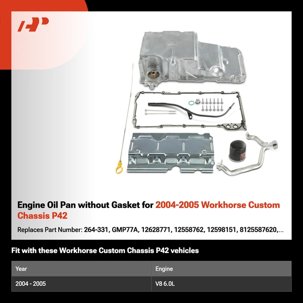 Engine Oil Pan without Gasket for 2004-2005 Workhorse Custom Chassis P42