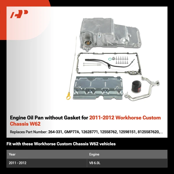 Engine Oil Pan without Gasket for 2011-2012 Workhorse Custom Chassis W62