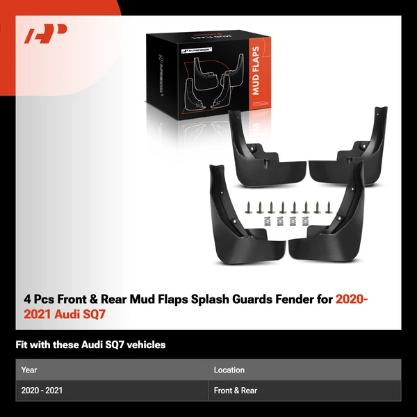 4 Pcs Front & Rear Mud Flaps Splash Guards Fender for 2020-2021 Audi SQ7