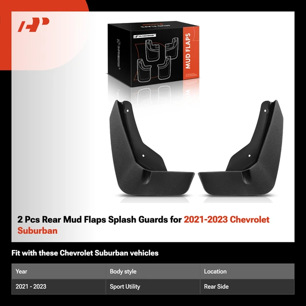 2 Pcs Rear Mud Flaps Splash Guards for 2021-2023 Chevrolet Suburban