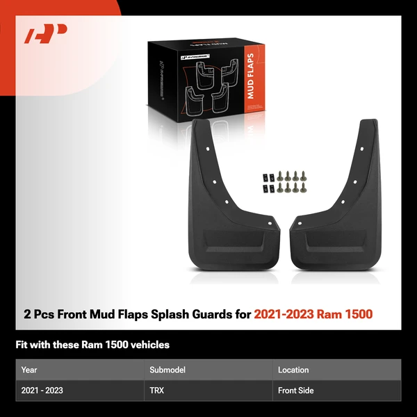 2 Pcs Front Mud Flaps Splash Guards for 2021-2023 Ram 1500