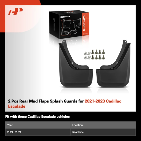 2 Pcs Rear Mud Flaps Splash Guards for 2021-2023 Cadillac Escalade
