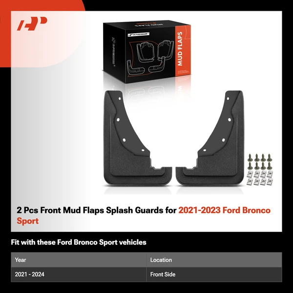 2 Pcs Front Mud Flaps Splash Guards for 2021-2023 Ford Bronco Sport