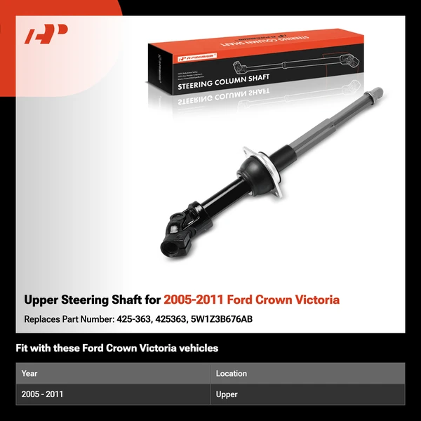Upper Steering Shaft for 2005-2011 Ford Crown Victoria