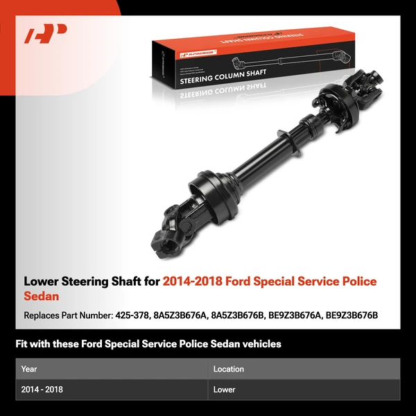 Lower Steering Shaft for 2014-2018 Ford Special Service Police Sedan