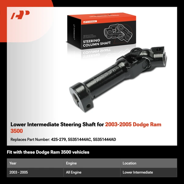 Lower Intermediate Steering Shaft for 2003-2005 Dodge Ram 3500