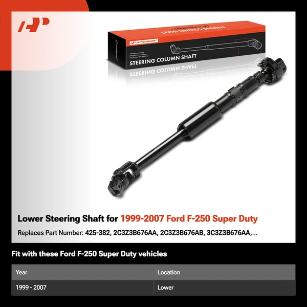 Lower Steering Shaft for 1999-2007 Ford F-250 Super Duty