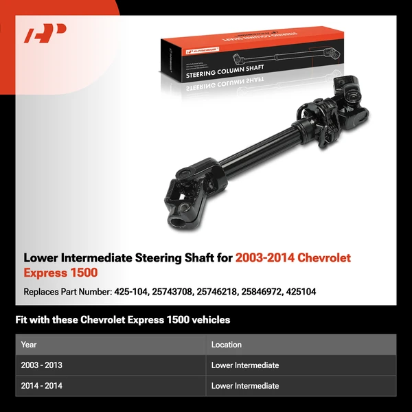 Lower Intermediate Steering Shaft for 2003-2014 Chevrolet Express 1500