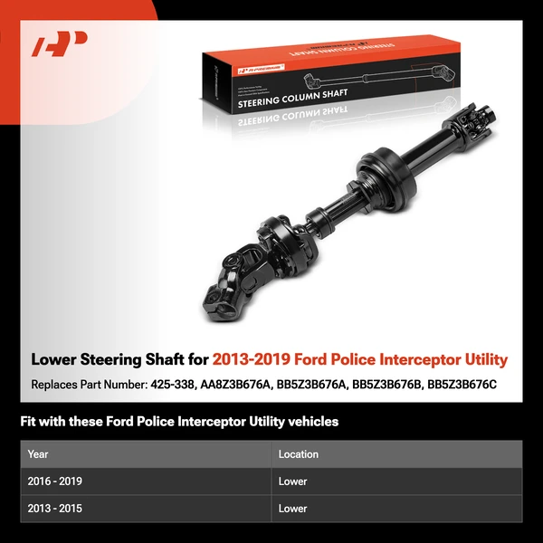 Lower Steering Shaft for 2013-2019 Ford Police Interceptor Utility