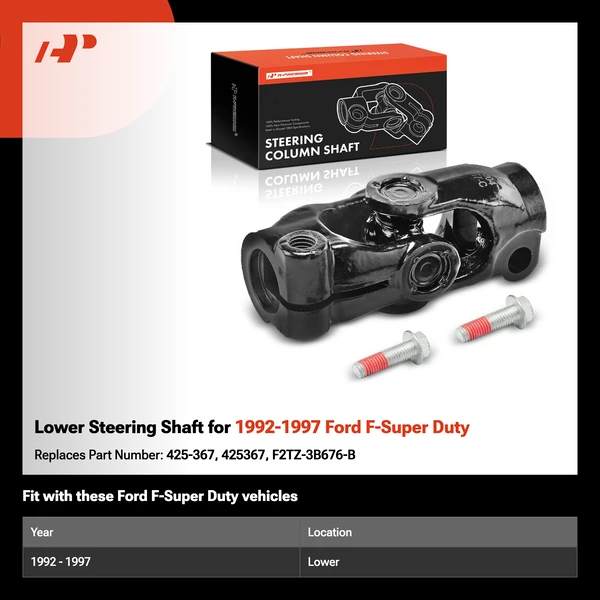 Lower Steering Shaft for 1992-1997 Ford F-Super Duty