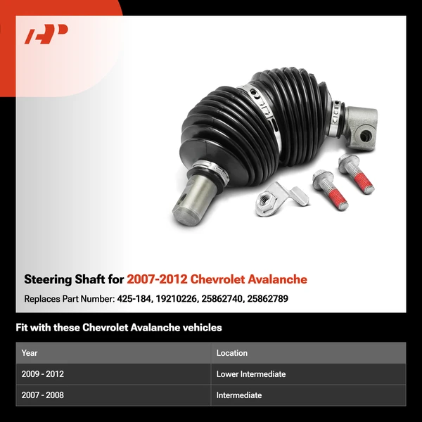 Steering Shaft for 2007-2012 Chevrolet Avalanche