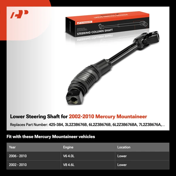 Lower Steering Shaft for 2002-2010 Mercury Mountaineer