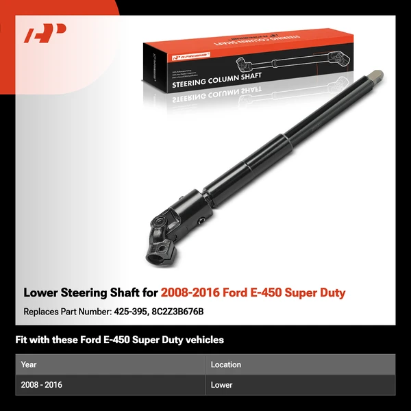 Lower Steering Shaft for 2008-2016 Ford E-450 Super Duty