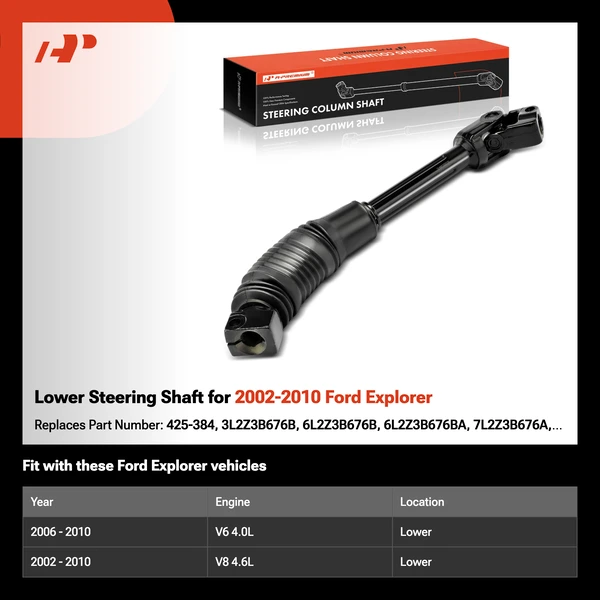 Lower Steering Shaft for 2002-2010 Ford Explorer