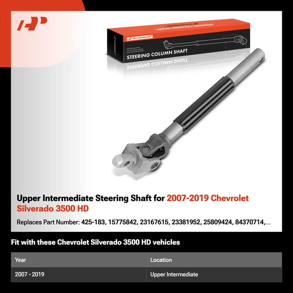Upper Intermediate Steering Shaft for 2007-2019 Chevrolet Silverado 3500 HD