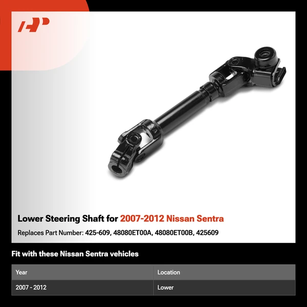 Lower Steering Shaft for 2007-2012 Nissan Sentra