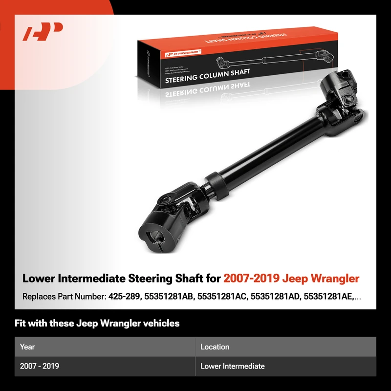 Lower Intermediate Steering Shaft for 2007-2019 Jeep Wrangler