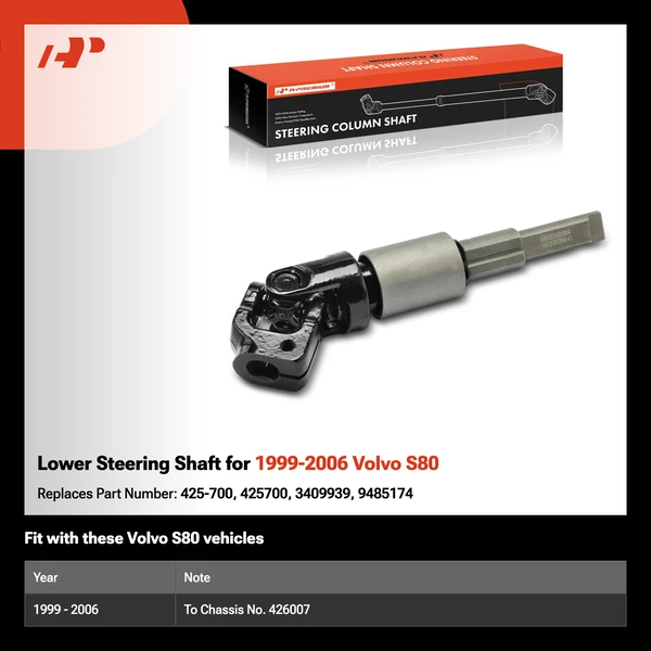 Lower Steering Shaft for 1999-2006 Volvo S80