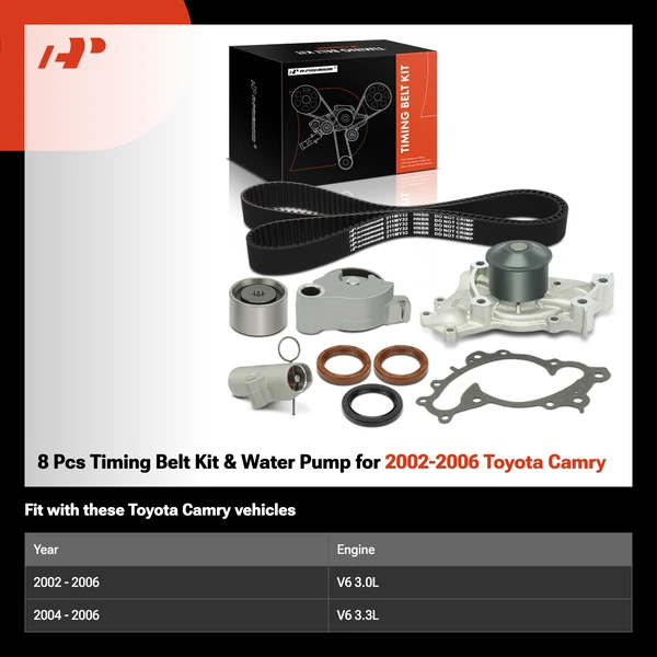 8 Pcs Timing Belt Kit & Water Pump for 2002-2006 Toyota Camry