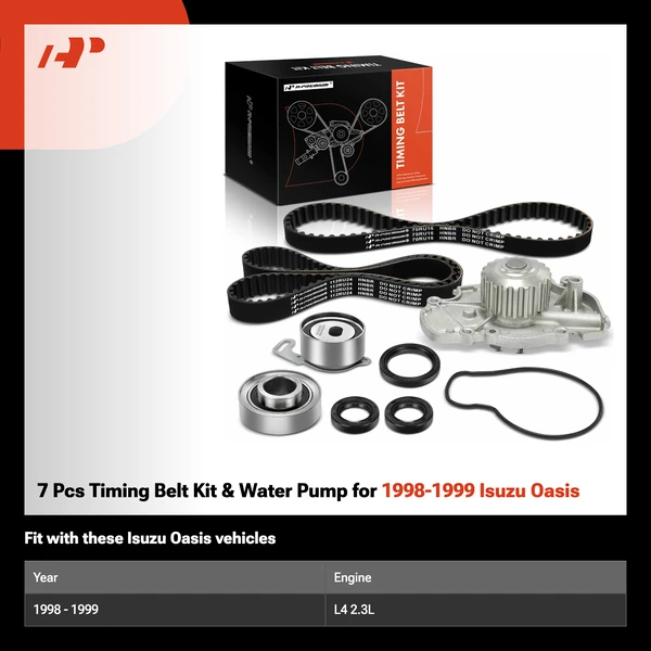 7 Pcs Timing Belt Kit & Water Pump for 1998-1999 Isuzu Oasis