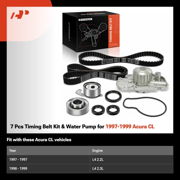 7 Pcs Timing Belt Kit & Water Pump for 1997-1999 Acura CL