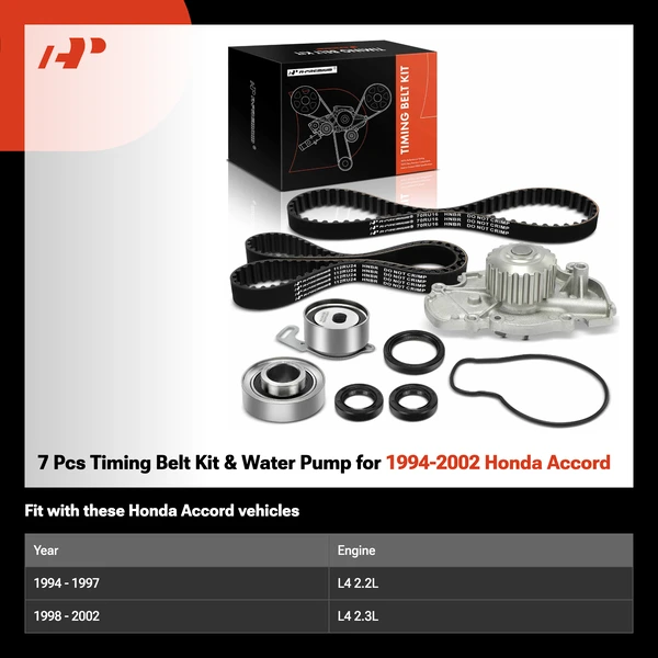 7 Pcs Timing Belt Kit & Water Pump for 1994-2002 Honda Accord