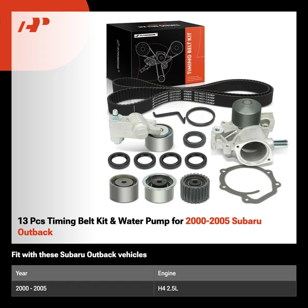 13 Pcs Timing Belt Kit & Water Pump for 2000-2005 Subaru Outback