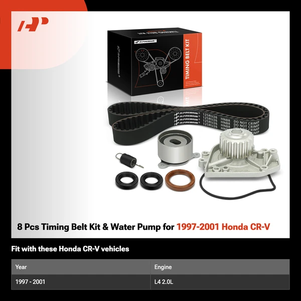 8 Pcs Timing Belt Kit & Water Pump for 1997-2001 Honda CR-V