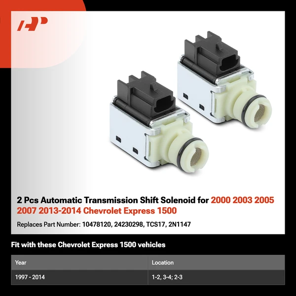 2 Pcs Automatic Transmission Shift Solenoid for 2000 2003 2005 2007 2013-2014 Chevrolet Express 1500