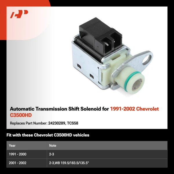 Automatic Transmission Shift Solenoid for 1991-2002 Chevrolet C3500HD