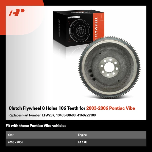 Clutch Flywheel 8 Holes 106 Teeth for 2003-2006 Pontiac Vibe