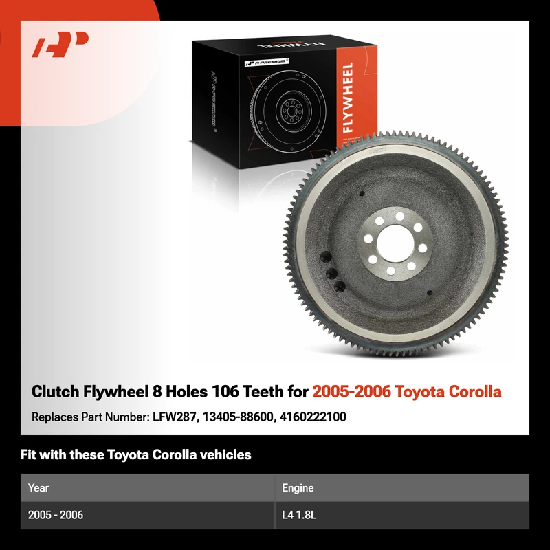 Clutch Flywheel 8 Holes 106 Teeth for 2005-2006 Toyota Corolla