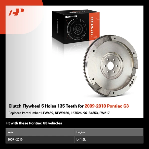 Clutch Flywheel 5 Holes 135 Teeth for 2009-2010 Pontiac G3