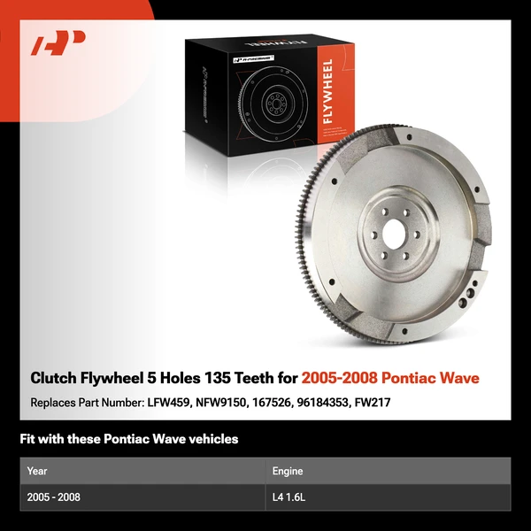 Clutch Flywheel 5 Holes 135 Teeth for 2005-2008 Pontiac Wave