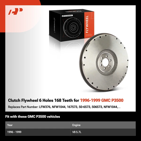 Clutch Flywheel 6 Holes 168 Teeth for 1996-1999 GMC P3500