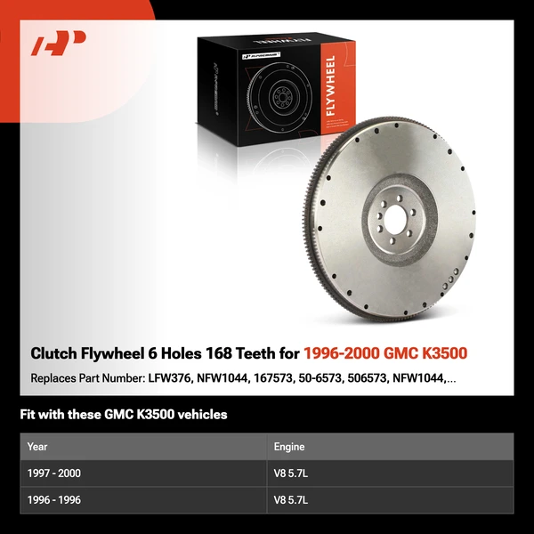 Clutch Flywheel 6 Holes 168 Teeth for 1996-2000 GMC K3500