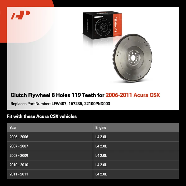 Clutch Flywheel 8 Holes 119 Teeth for 2006-2011 Acura CSX