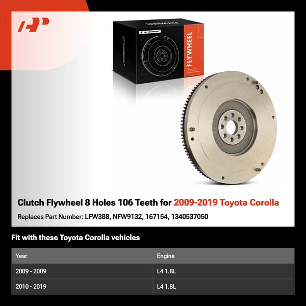 Clutch Flywheel 8 Holes 106 Teeth for 2009-2019 Toyota Corolla