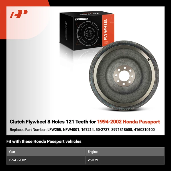 Clutch Flywheel 8 Holes 121 Teeth for 1994-2002 Honda Passport